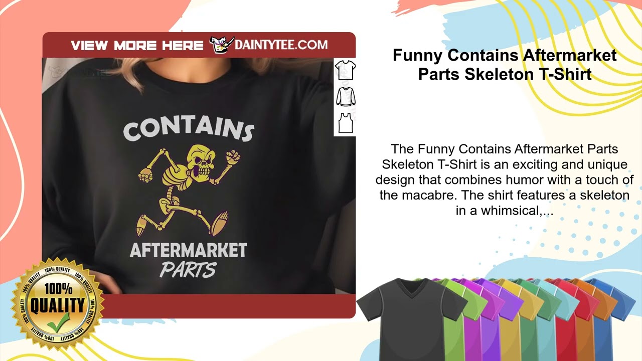 Funny Contains Aftermarket Parts Skeleton T-Shirt