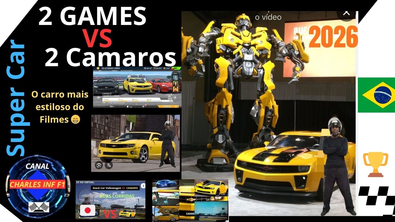 F 1 2026: Duas corridas com 2 Camaros no virtual/O carro Bumblebee dos Transformes o mais  irado😉.!!