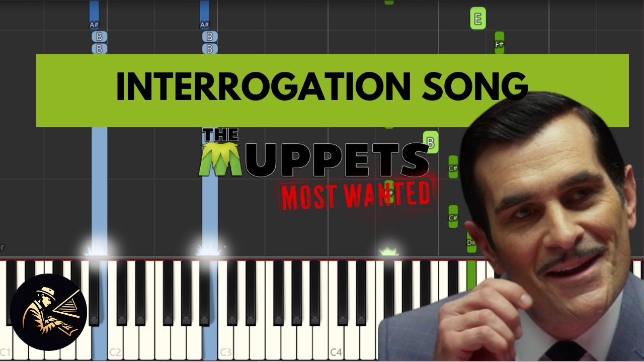 Interrogation Song - Muppets Most Wanted | Piano Accompaniment Tutorial (Synthesia)