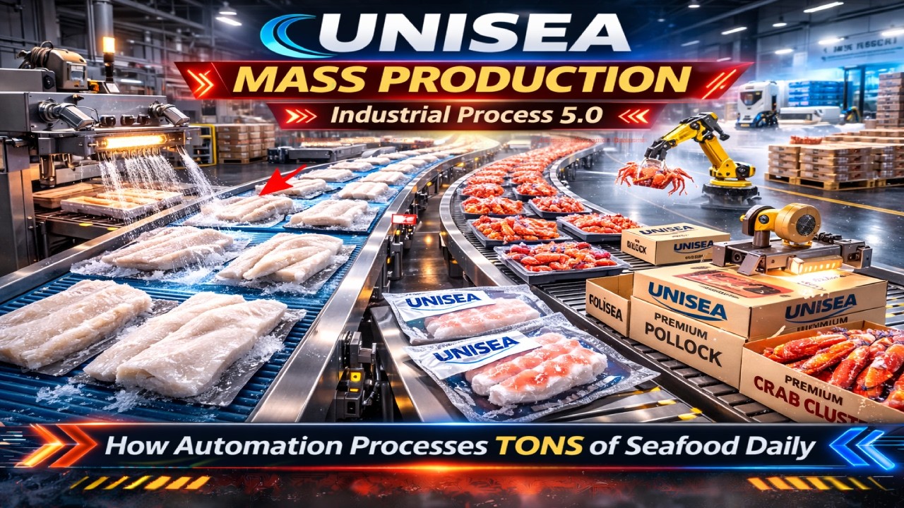 Unisea Mass Production Explained | Automated Pollock & Crab Facility