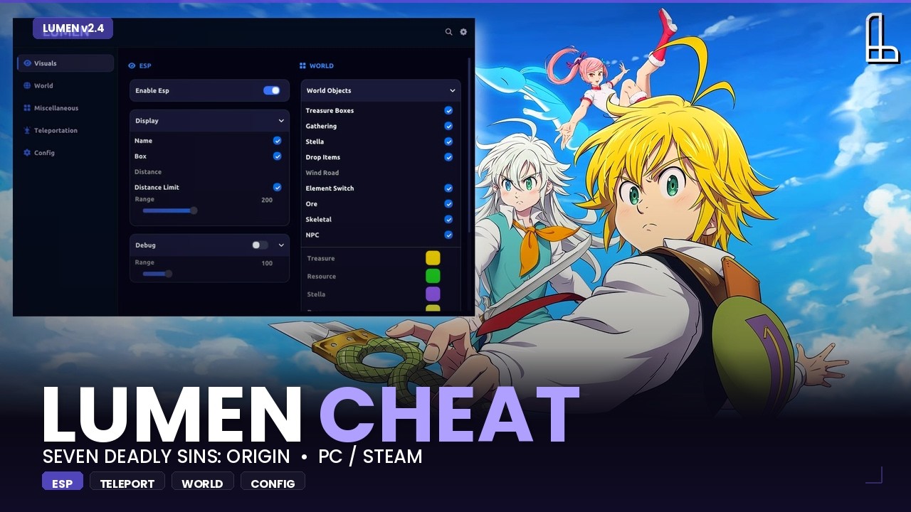The Seven Deadly Sins: Origin &mdash; LUMEN Cheat | Attack Speed | Freeze AI | ESP | TELEPORT