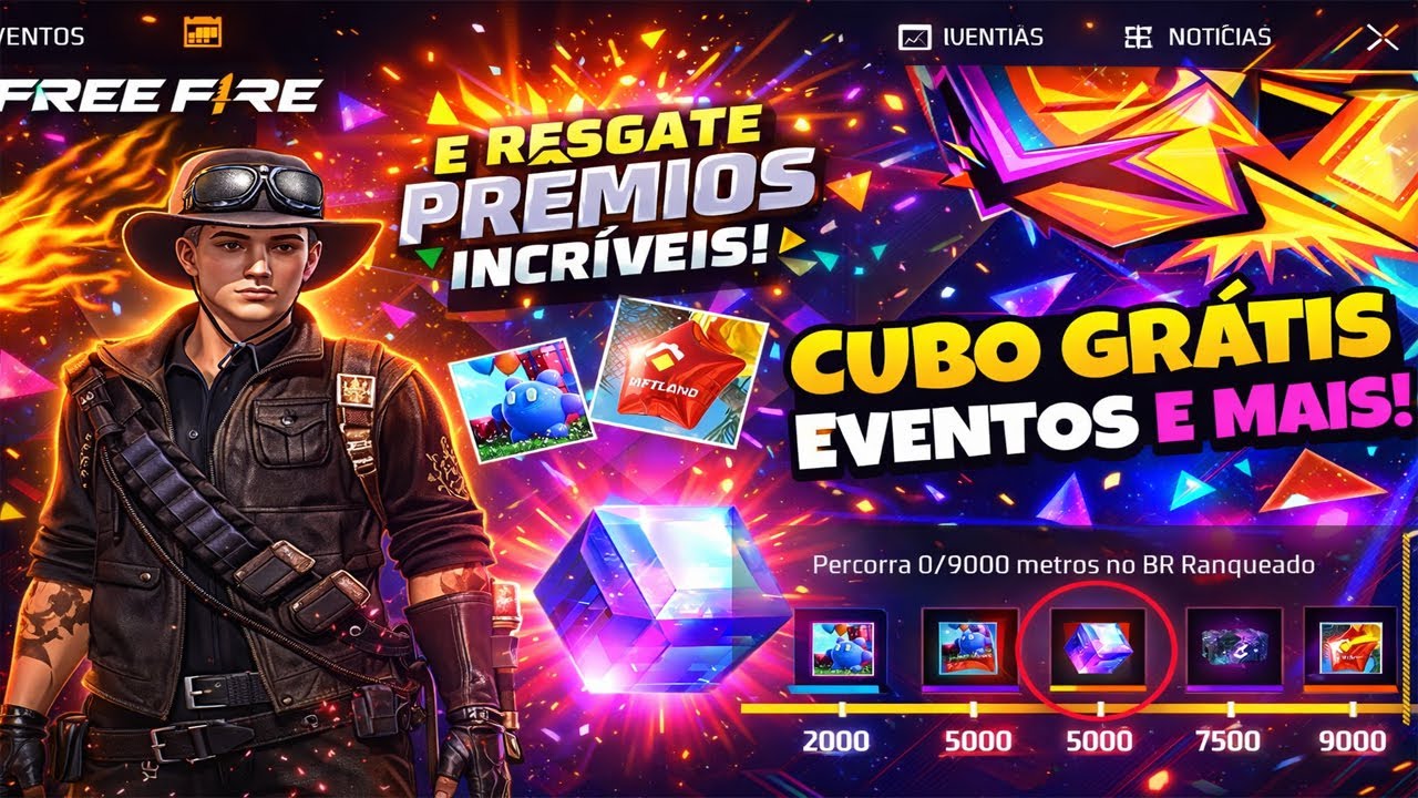que isso! GARENA LANÇOU O MELHOR EVENTO, AVENTUREIRO 2.0 GRÁTIS, PRÊMIOS GRÁTIS, NOVIDADES FREE FIRE