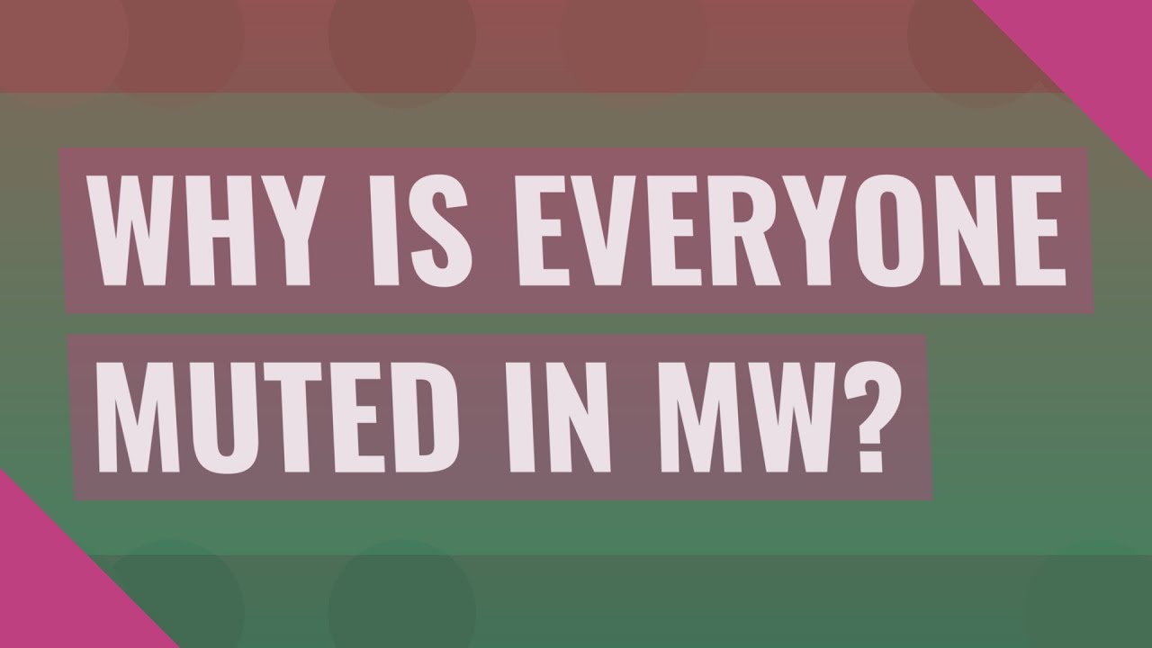 Why is everyone muted in MW?