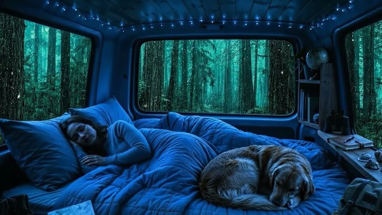 Instant Sleep with Heavy Rain on a Car Roof and Deep Thunderstorm Sounds at Night