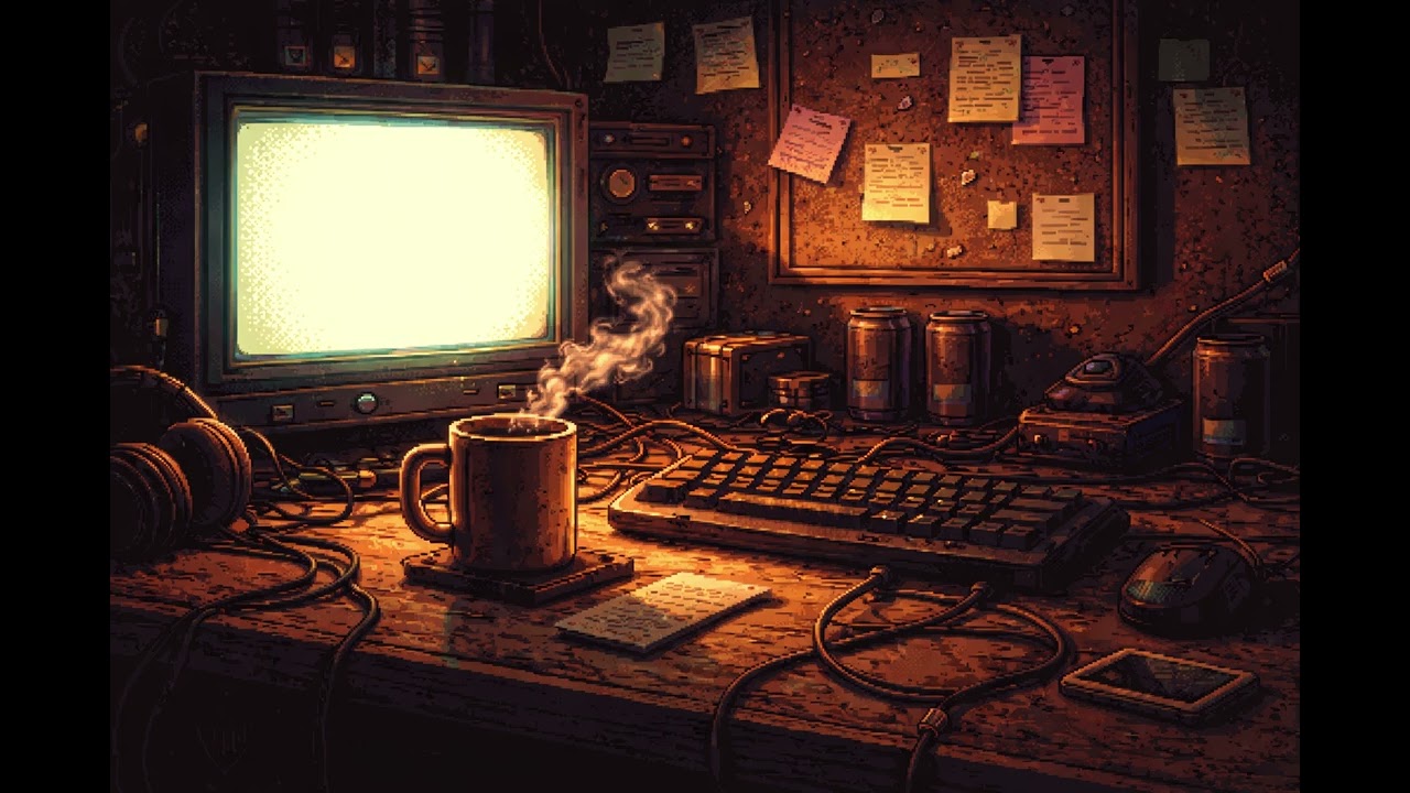 Kabelbrand & Koffein – Quiet Routine ☕ | Late Night Focus · 8-Bit Lo-Fi Music #4