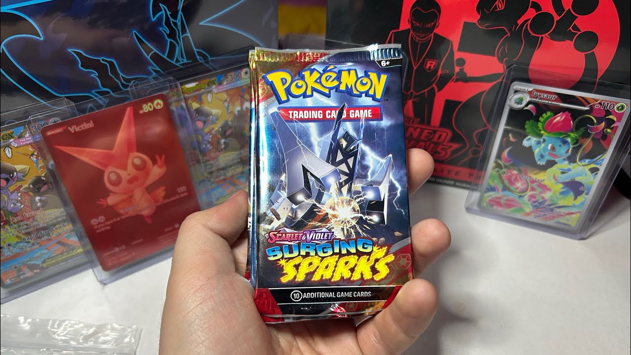 Pokemon TCG opening Surging Sparks 5x booster