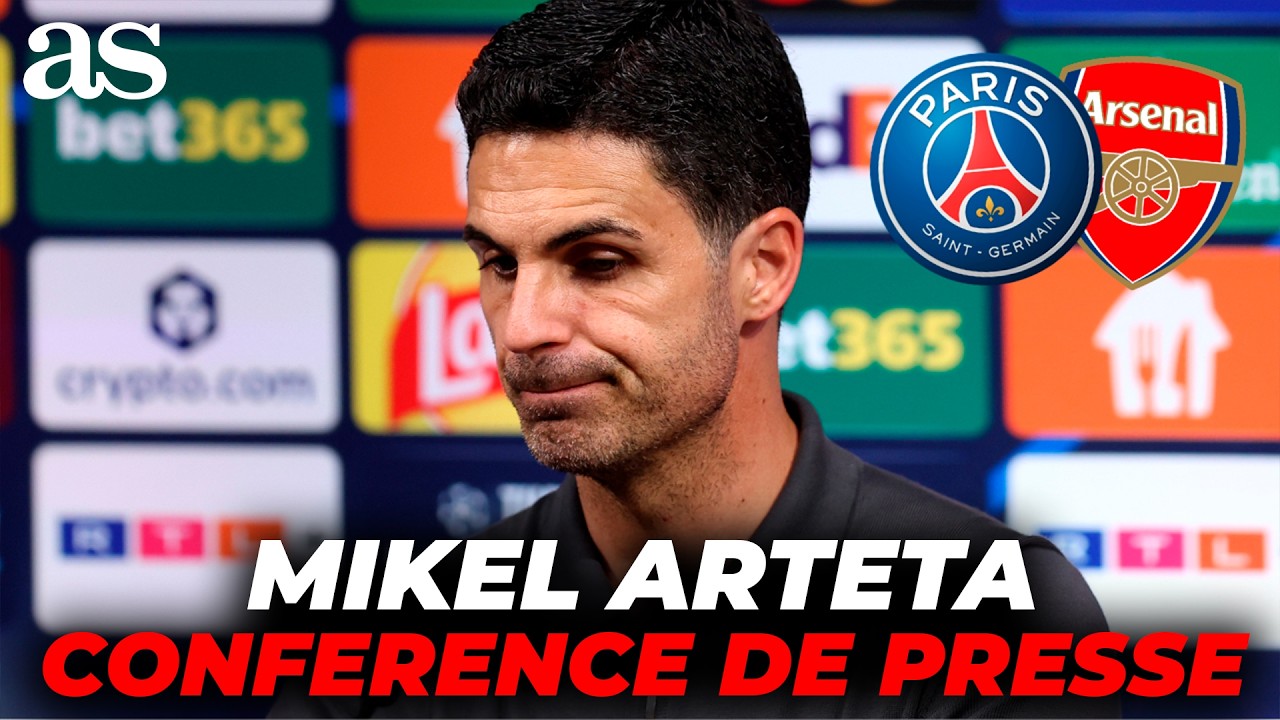 ARTETA, CONFERENCE DE PRESSE apr&egrave;s la finale de LDC vs PSG