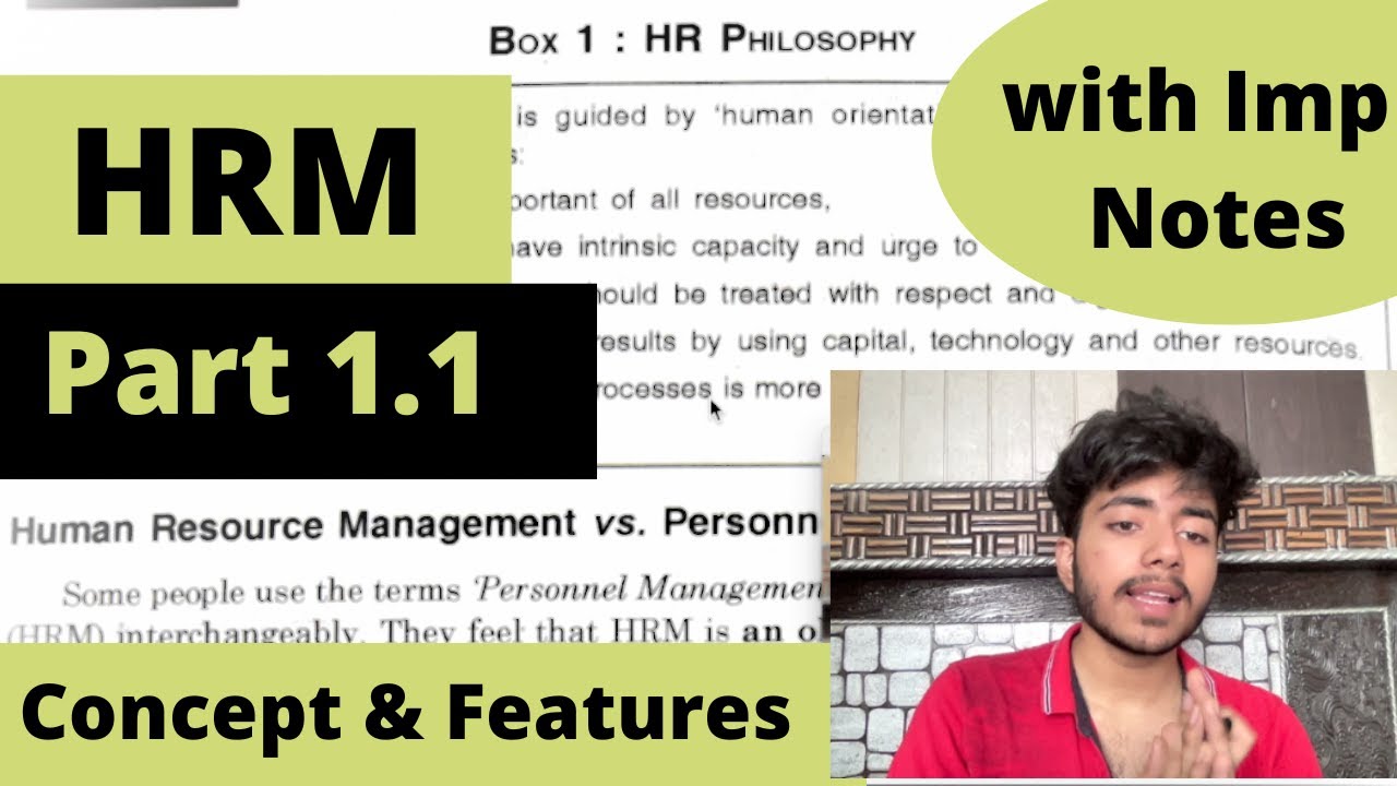 1.1 - HRM - Concept, Personnel Management | Sem 2 BCom Hons DU | Important questions, Notes 2024