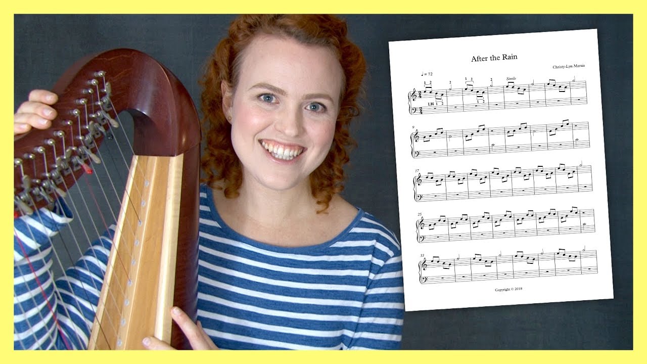 After the Rain: learn a SIMPLE harp piece!