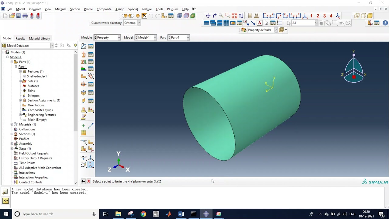 Linear Buckling analysis of a composite cylinder in Abaqus