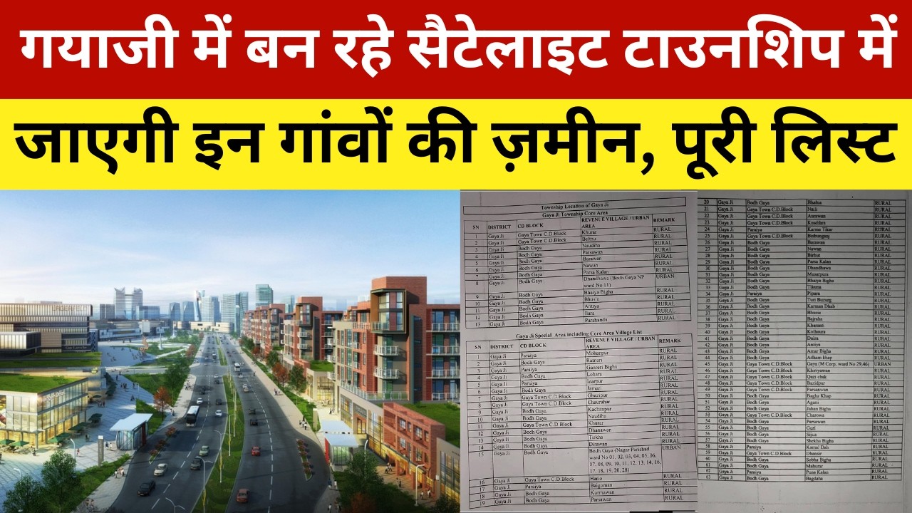 गयाजी में बन रहे सैटेलाइट टाउनशिप में जाएगी इन गांवों की ज़मीन, पूरी लिस्ट | Satalite Township In