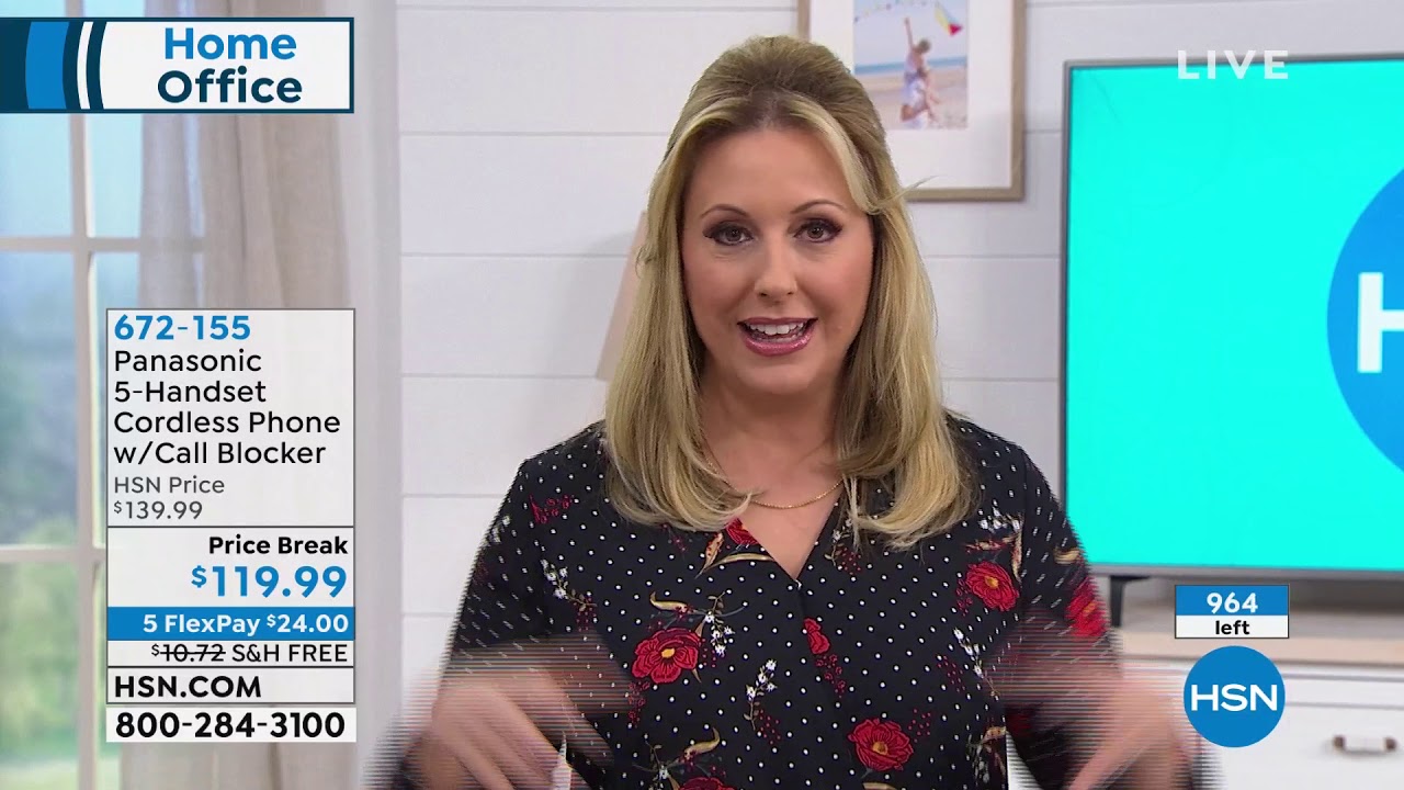 Panasonic 5Handset Cordless Phone w/Auto Call Blocker an...