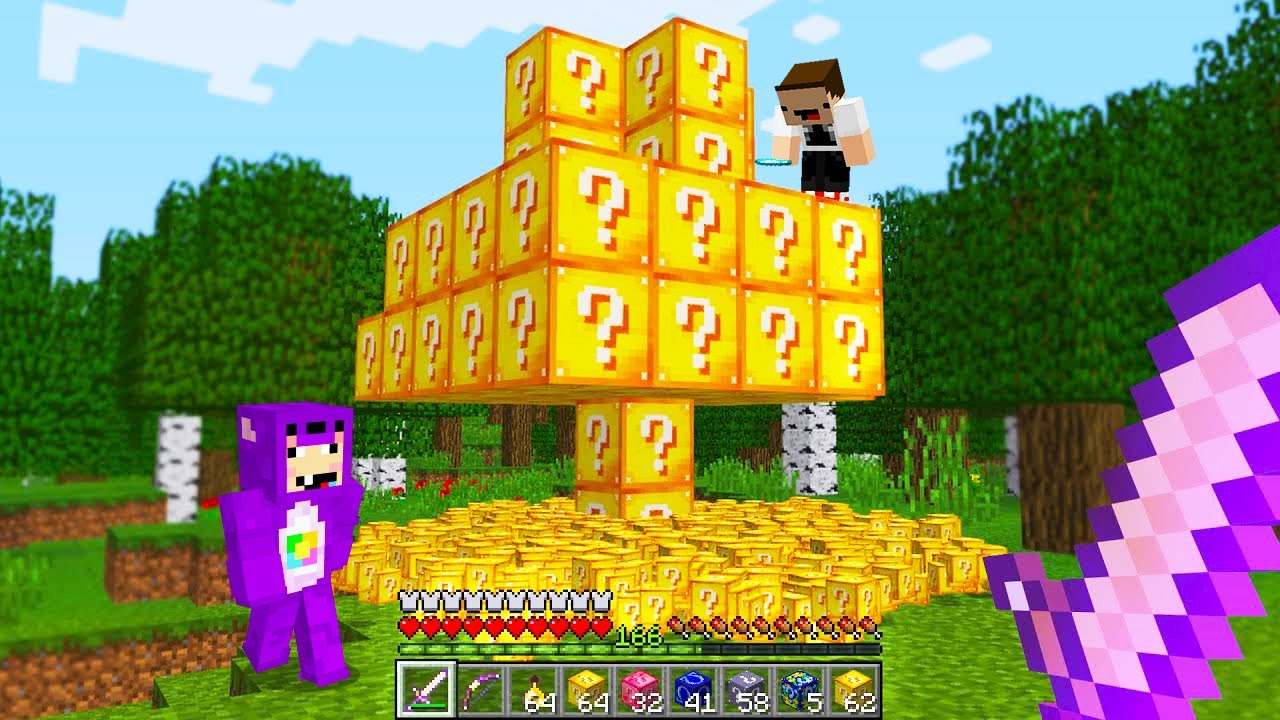 MINECRAFT pero, CRECEN LUCKY BLOCKS en ÁRBOLES