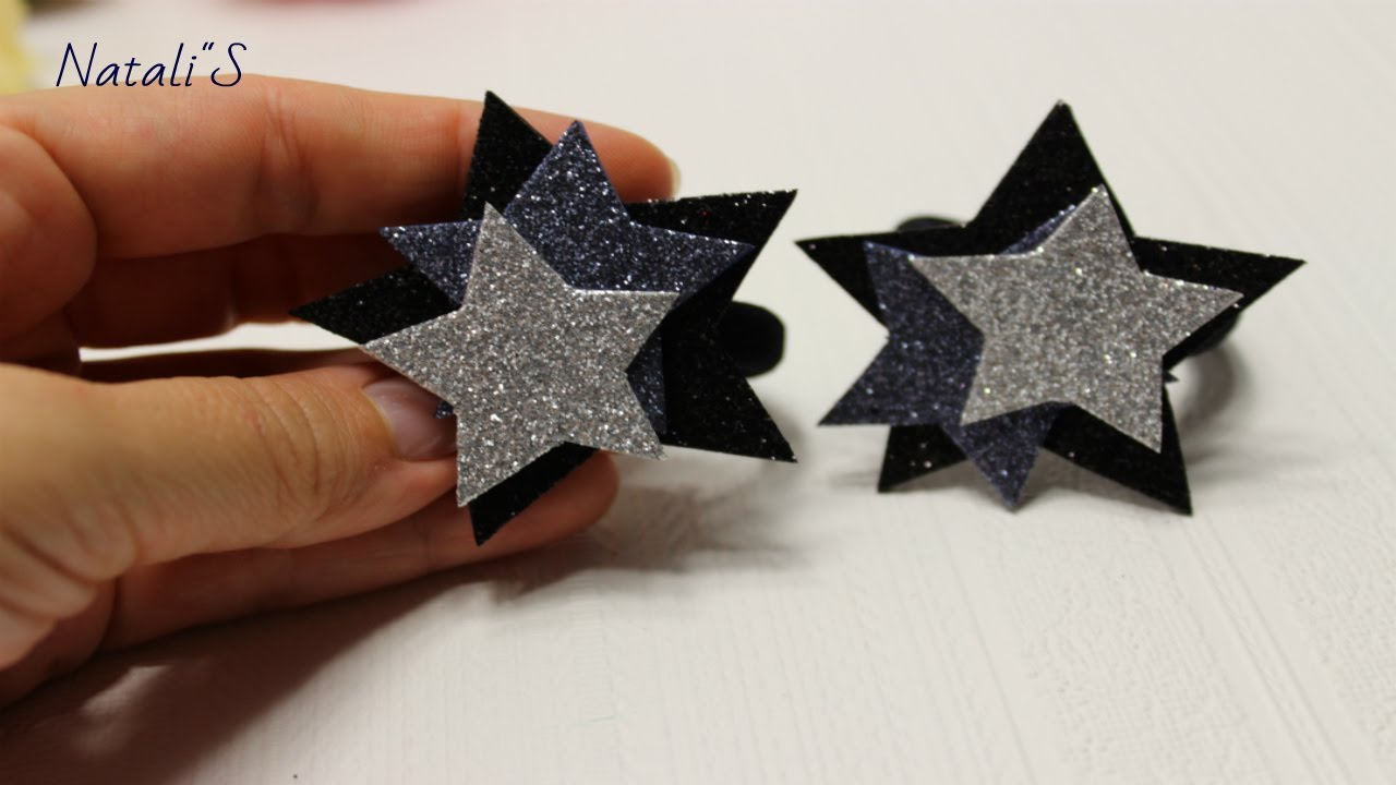 Глиттерный фоамиран, Детские резинки/Glitter foam, baby hair clips bows