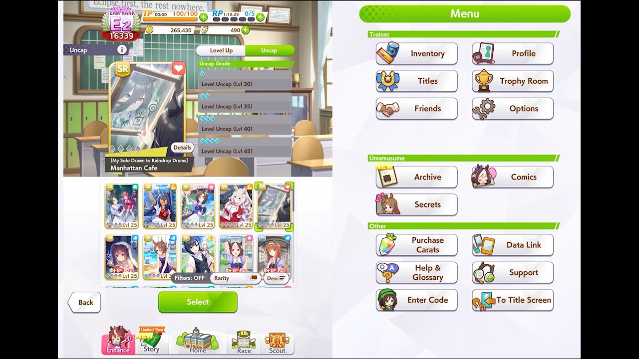 (Game OST) Uma Musume - Enhance Menu