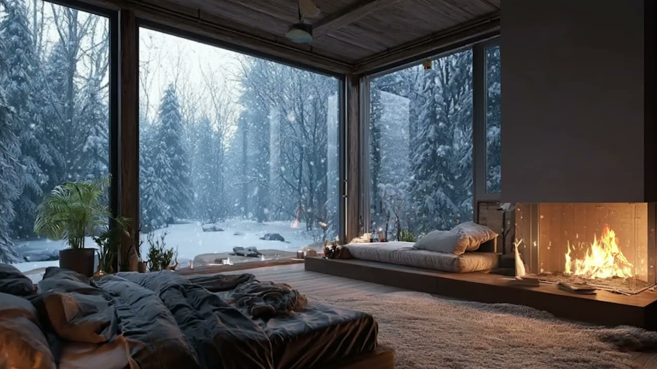 Soft Piano by the Fireplace 🔥 Cozy Relaxing Music for Study, Work & Sleep