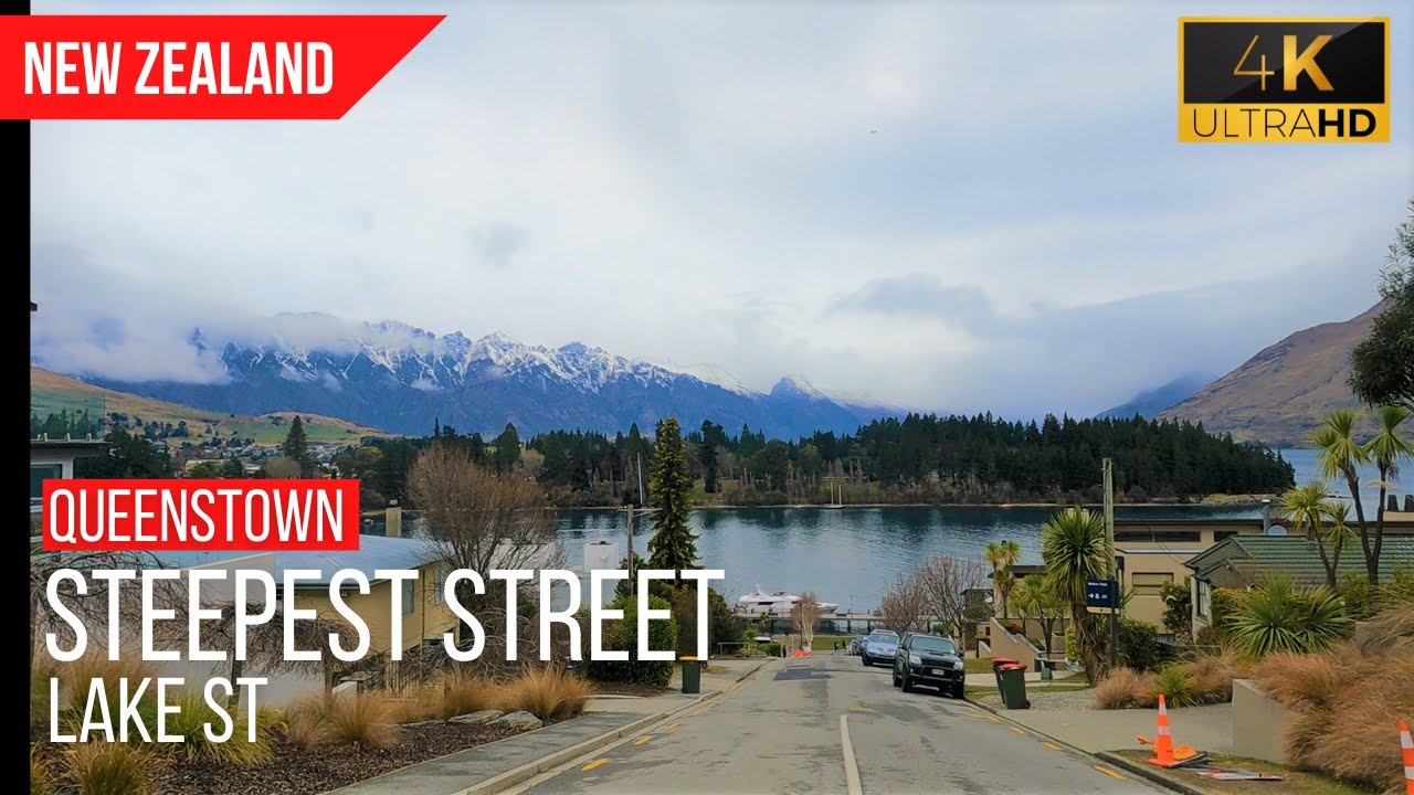 A walk through the steepest street in Queenstown, New Zealand | 4K Walking Tour