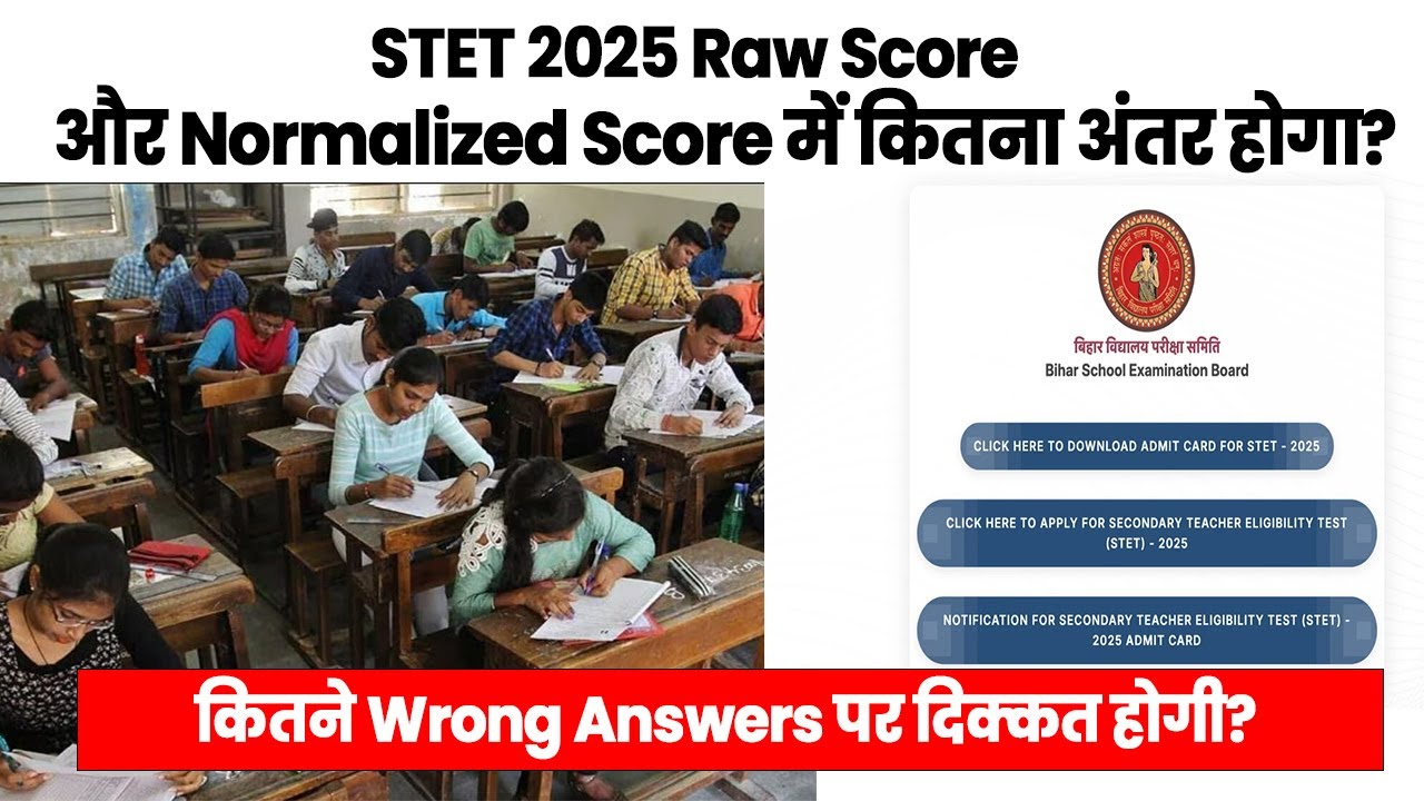 STET 2025 Raw Score और Normalized Score में कितना अंतर होगा? कितने Wrong Answers पर दिक्कत होगी?