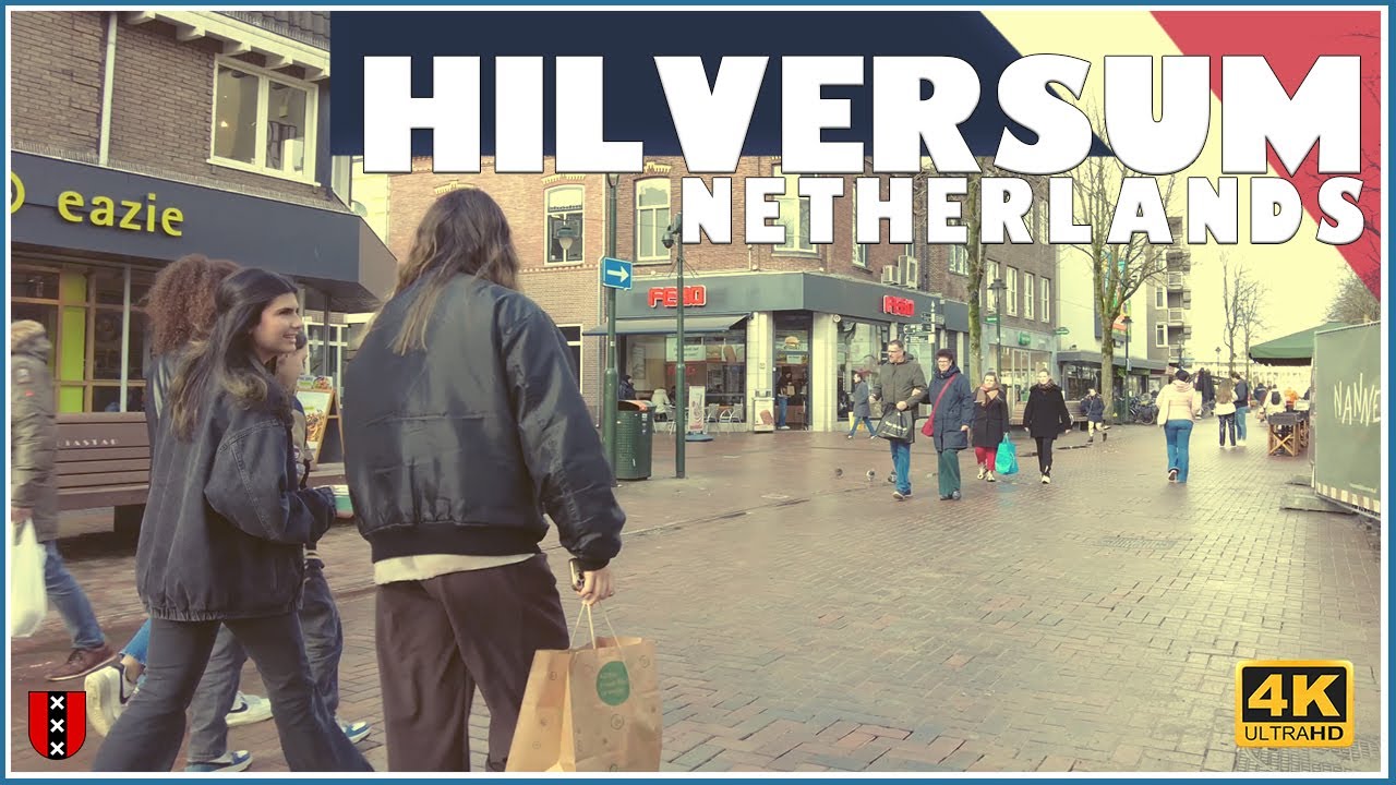 Walking Tour in Hilversum - Netherlands / Media City - 4k