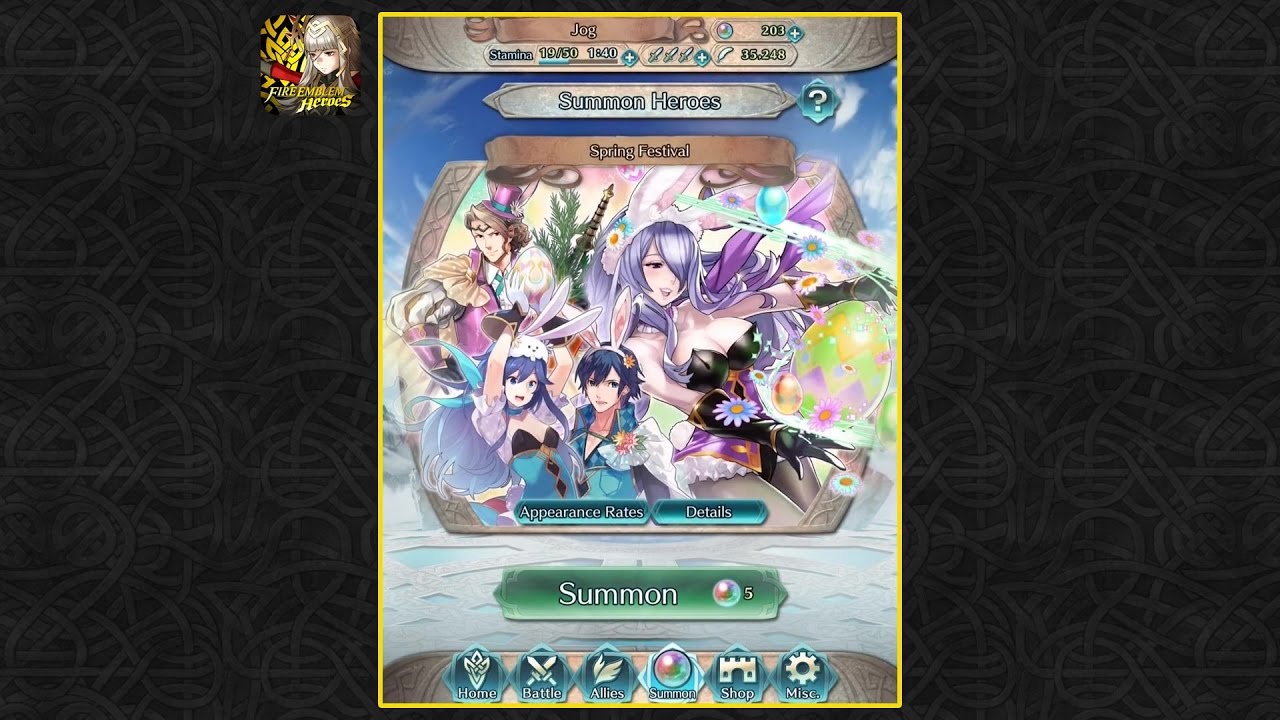 Fire Emblem Heroes - 120 Orb Summoning [Spring Festival] (iOS)