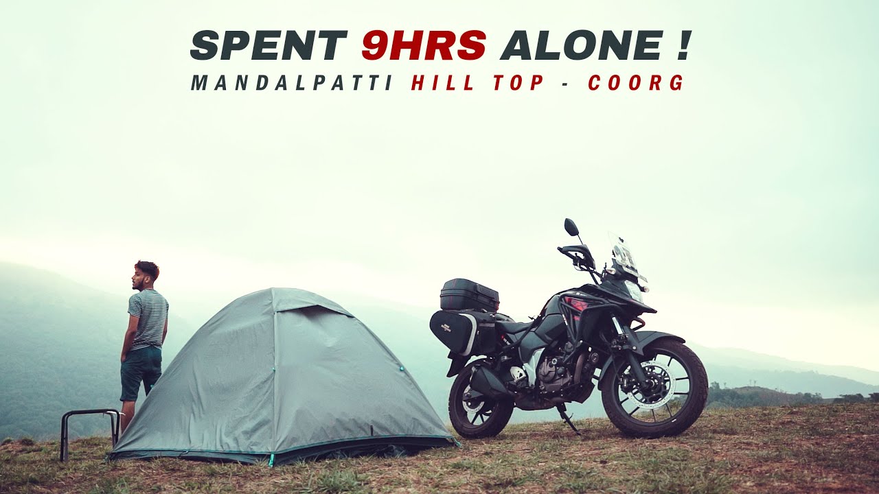Mandalpatti Hilltop, Madikeri | ಇಡೀ ರಾತ್ರಿ ಒಬ್ಬನೇ ಕಳೆದೆ👀 | Udupi-Wayanad | EP 01 #vstromsx250