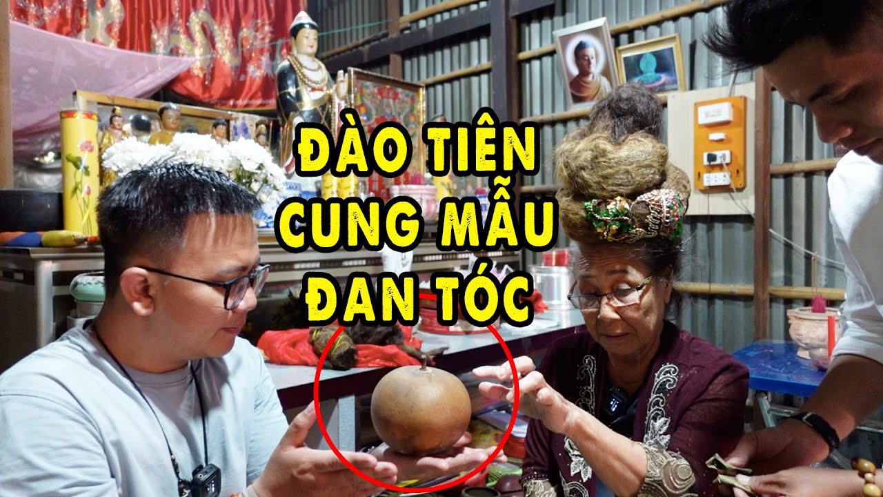 Bà 2 được Bện Tóc hình Mão Mẹ Diêu Trì do ăn Đào Tiên Cõi Trời