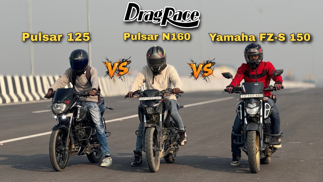 Pulsar 125 vs Pulsar N160 vs Yamaha FZ-S 150 Drag Race | Shockingly Unexpected Winner!