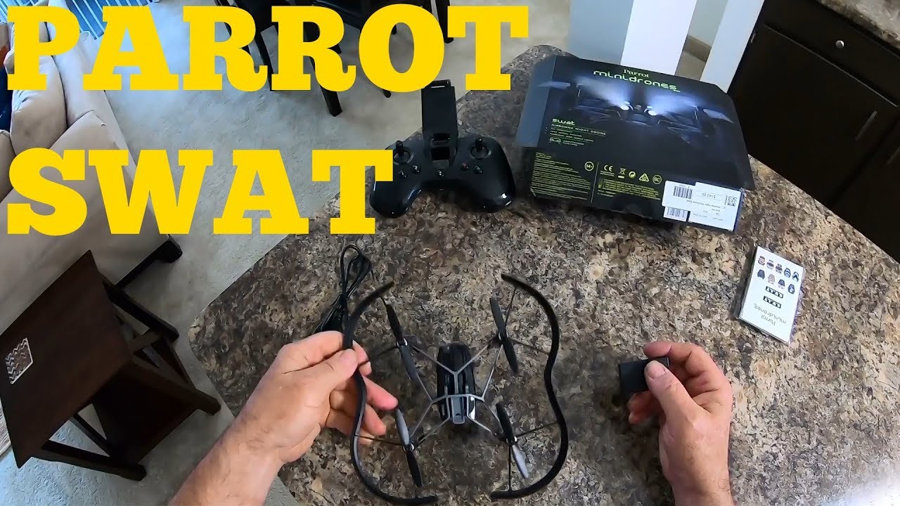 Parrot SWAT Airborne Night Minidrone Unbox and Setup
