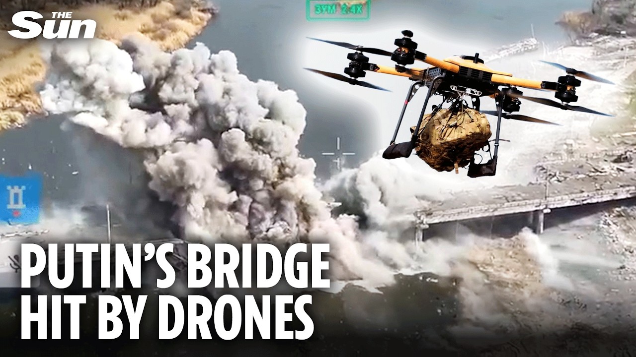 Moment British drones &lsquo;destroy Russian-held bridge&rsquo; in first-of-its-kind Ukraine operation