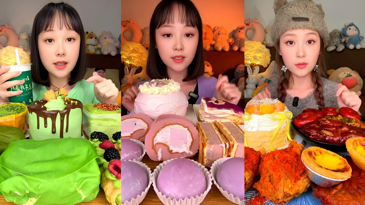 Ultimate Colorful Dessert Mukbang 🍰 | Giant Cakes, Mochi & Sweet Treats ASMR Eating Show! 🤤😋