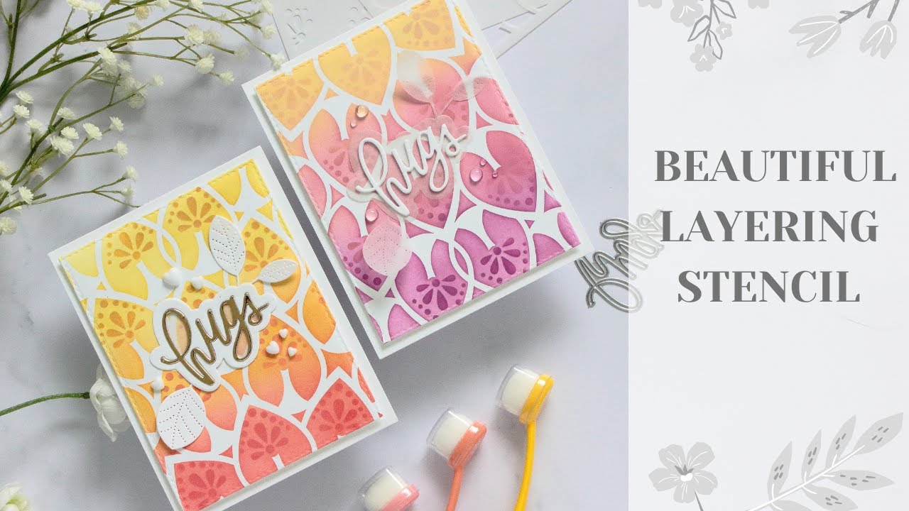 Handmade cards using a BEAUTIFUL LAYERING STENCIL