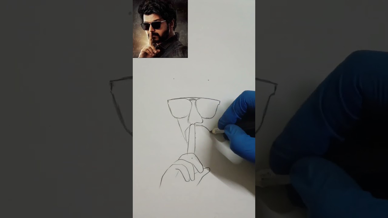 vijay easy drawing | how to draw vijay | thalapathy vijay drawing| vijay drawing | sathya arts
