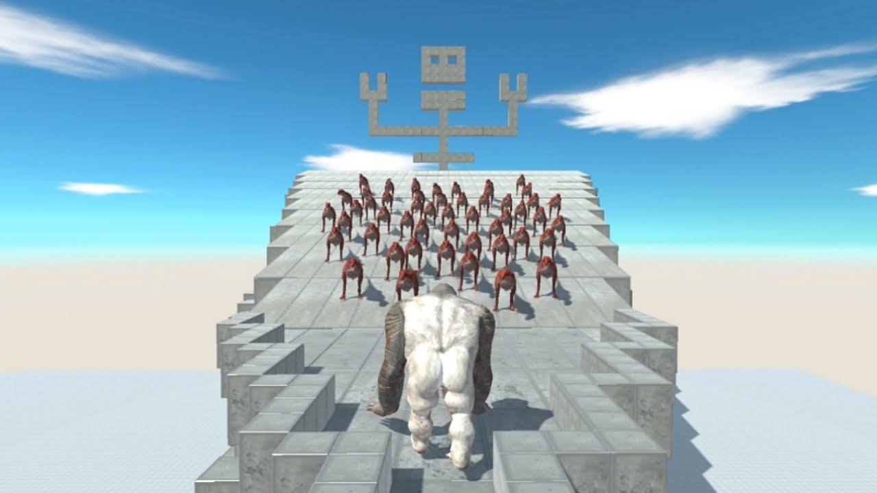 HIGH GROUND ARMY of 50 from ALL UNITS vs GORO THE GIANT Animal Revolt Battle Simulator