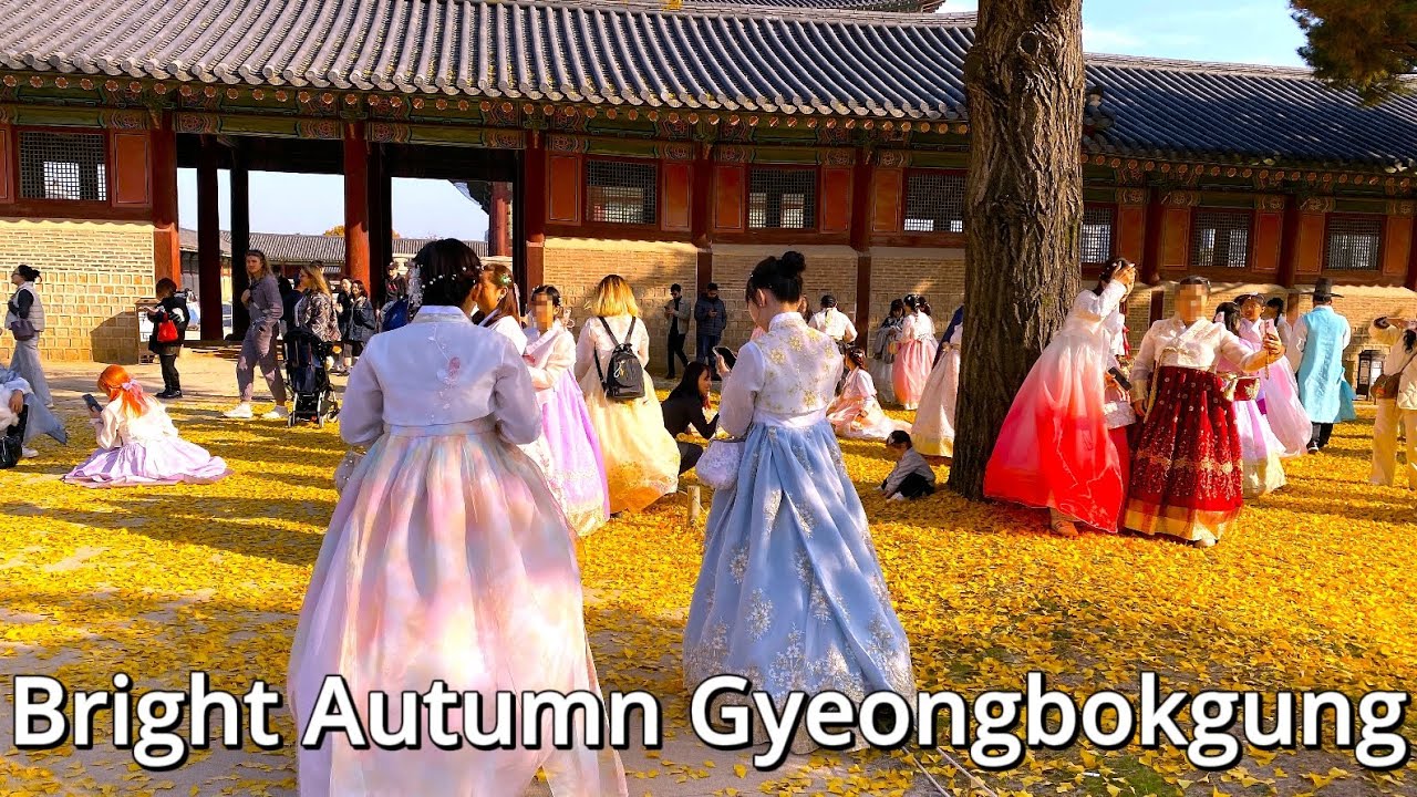 한복으로 뒤덮인 가을 경복궁을 보는 즐거움ㅣ4KㅣASMRㅣNOISEㅣJoy of seeing Gyeongbokgung in autumn, draped in the hanbok
