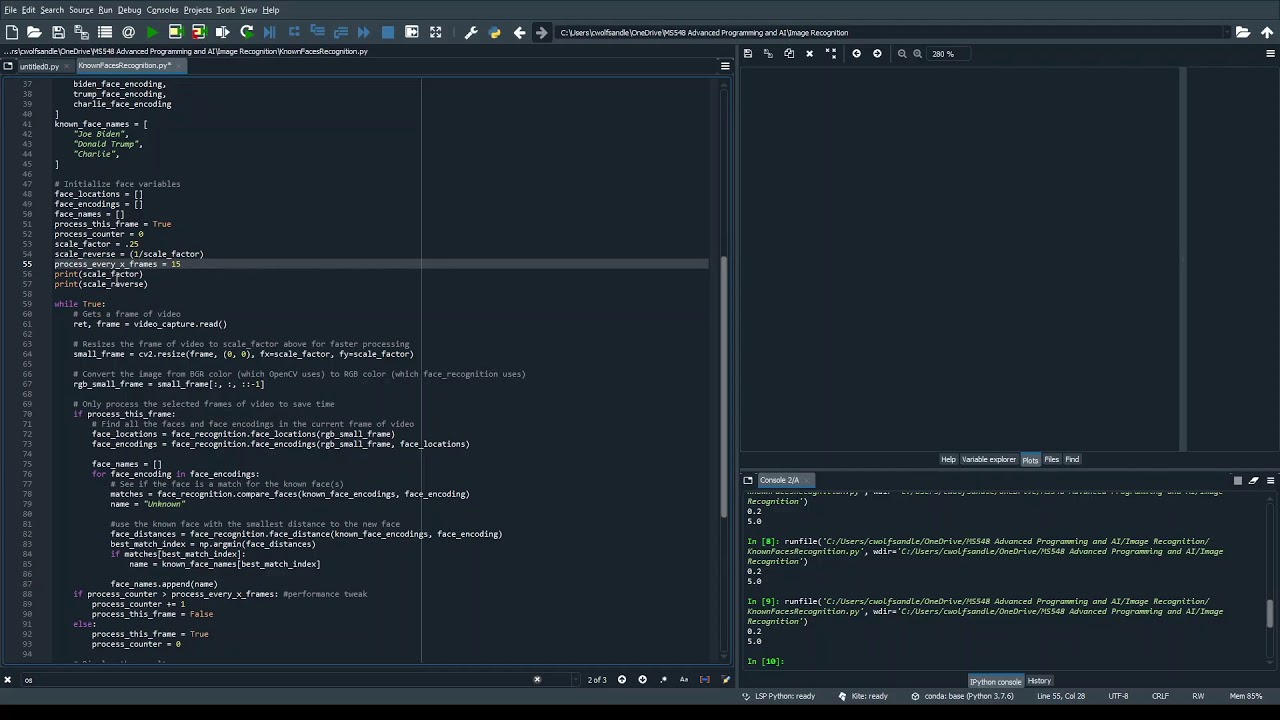 Using Face Recognition library to do real time recognition on webcam