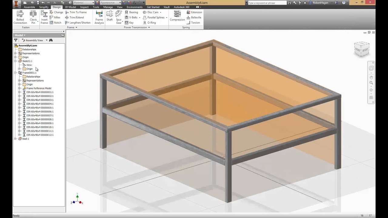 Frame Design - Bolted Connexion - Skeleton Modelling