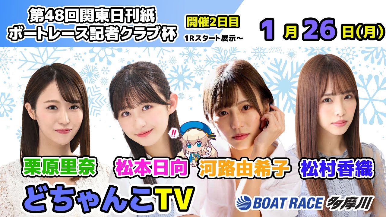 どちゃんこTV【第48回関東日刊紙ボートレース記者クラブ杯：開催2日目】1/26（月）
