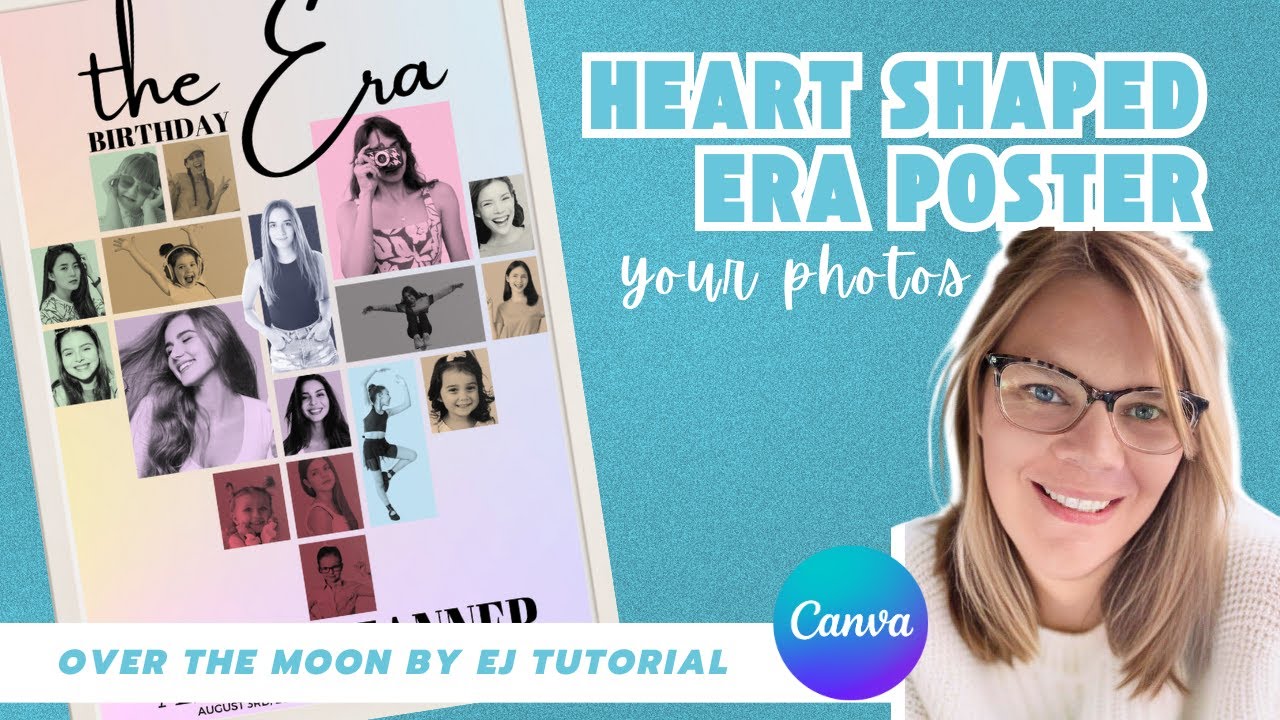 Custom Tutorial for Etsy Listing Of Heart Shaped Poster Celebrating Your Eras