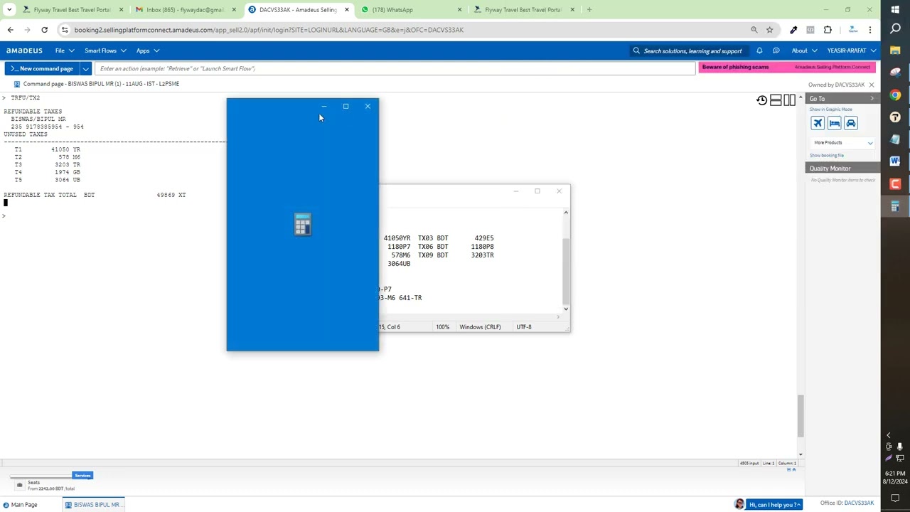Amadeus partial refund