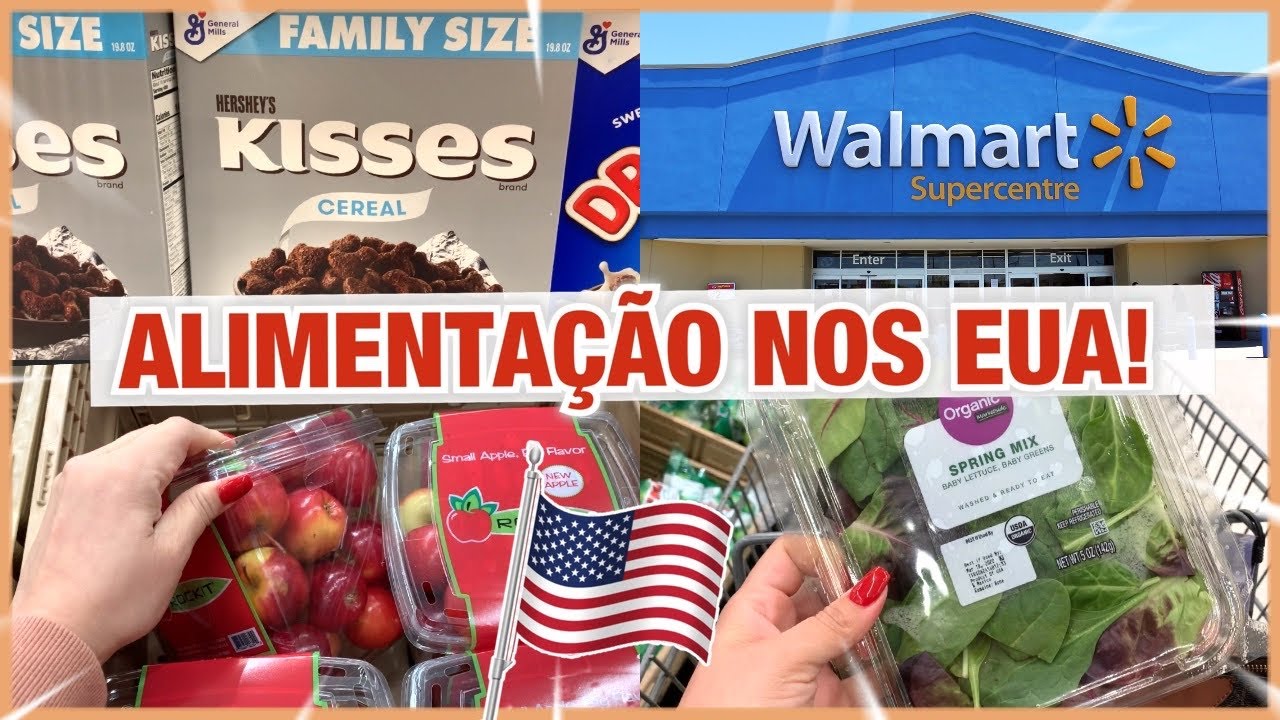ALIMENTAÇÃO NOS EUA - DIA DE COMPRAS NO WALMART 🥬🍒🍗 QUANTO GASTEI NAS COMPRAS DE MERCADO?