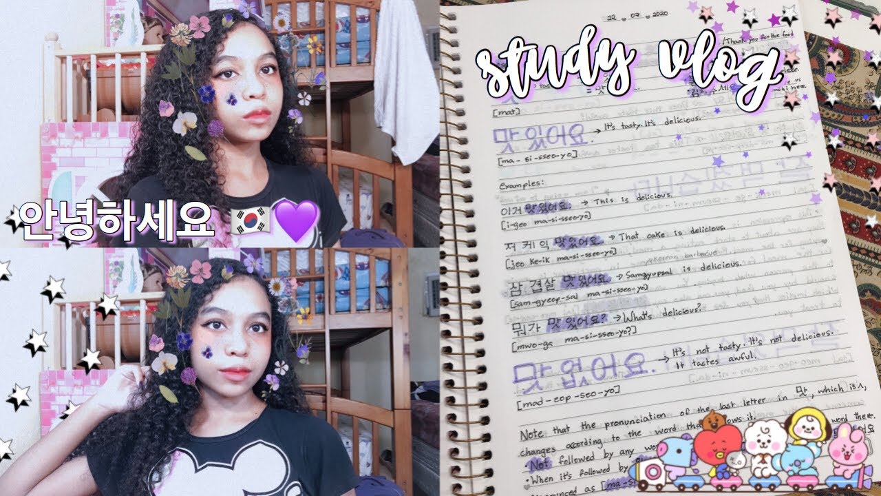 Study Vlog: Estudando coreano 🇰🇷✨