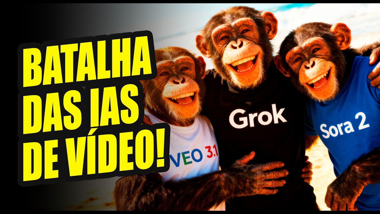 GROK, VEO 3.1 ou SORA 2: Um GUIA COMPLETO de Qual é a melhor IA de Vídeo!