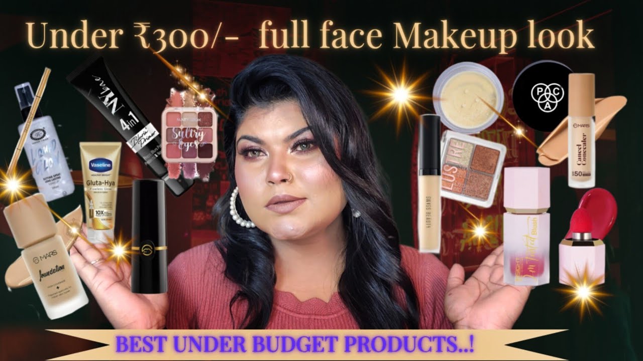Under Rs300/-  Full Face Makeup Look Best under budget product ✨ 
