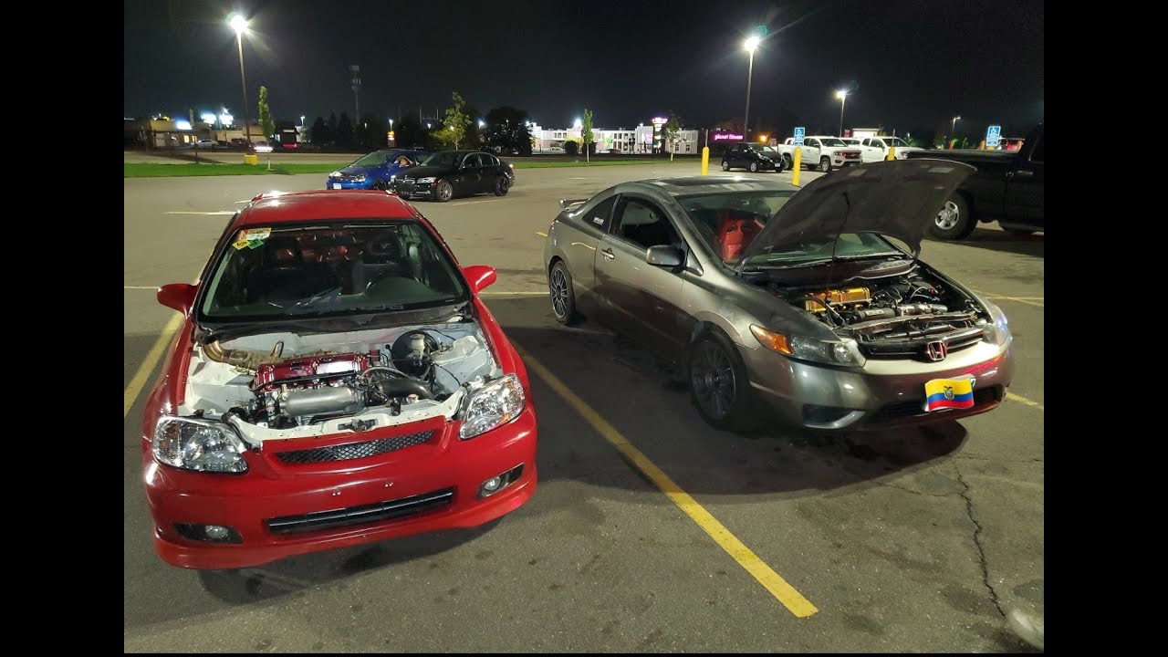 NITROUS 8th Gen Civic Si (Josh Tune) vs 4P Super 99 Kswap EK Hatch (Jamie Marsh Tune)👀