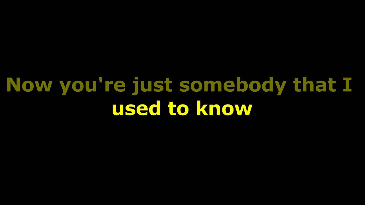 Gotye - Somebody That I Used To Know Lyrics