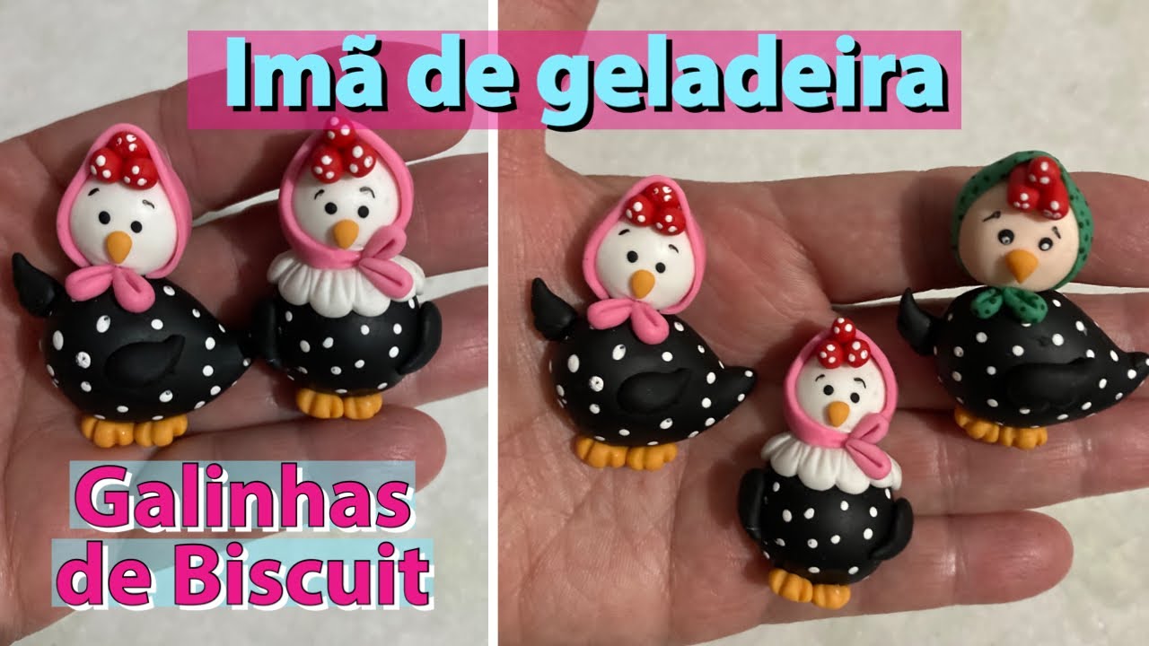 Imã de geladeira de Biscuit / galinhas
