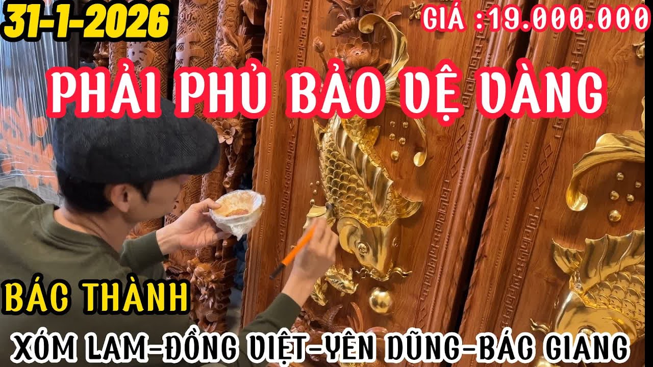 phủ bảo vệ vàng | báo giá tranh cá chép thếp vàng