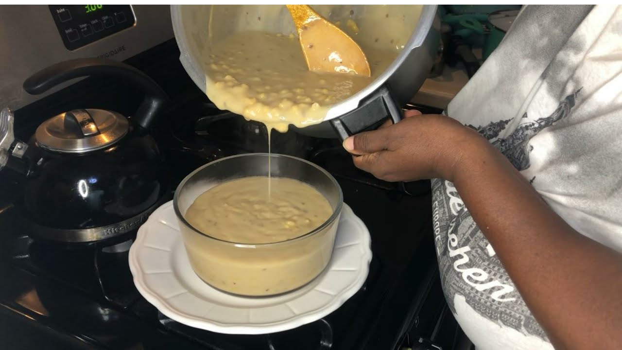 Hominy Corn and Green Plantain Porridge