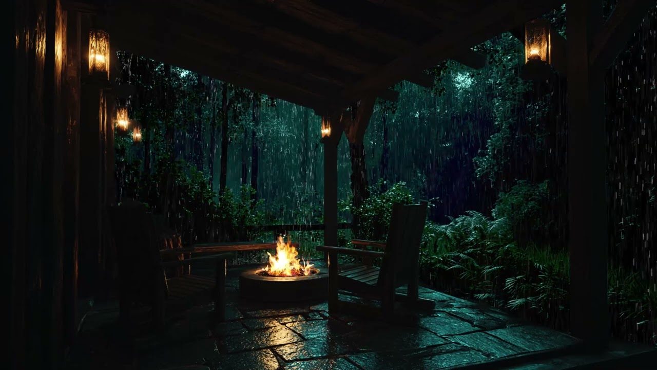 Forest Thunderstorm Haven | Dark Rain Background for Stress Reset and Sleep