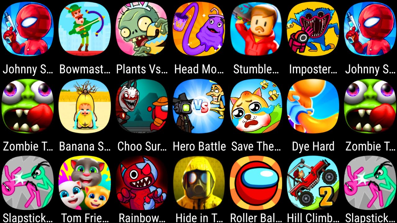 Banana Survival Master,Bowmasters,Toilet Monster,Choo Survival,Save The Doge,Stumble Guys,Tom Friend